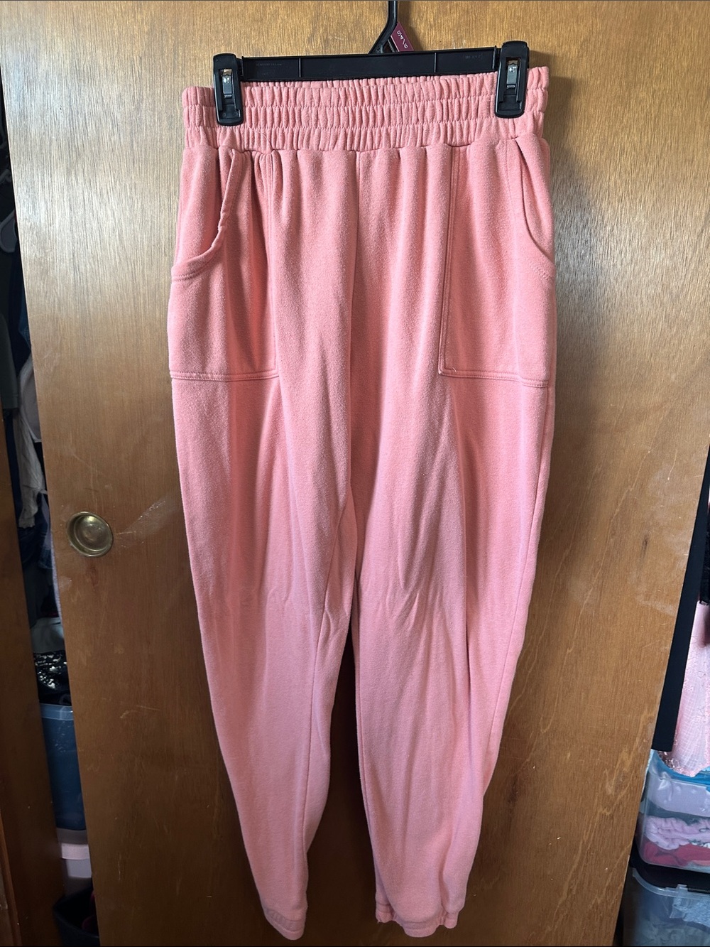 Girls' Cozy Pink Elastic-Waist Jogger Pants